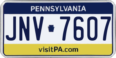 PA license plate JNV7607