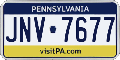 PA license plate JNV7677