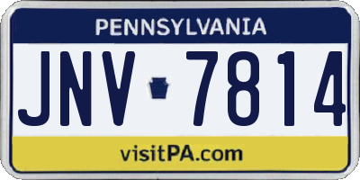PA license plate JNV7814