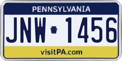 PA license plate JNW1456