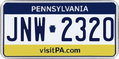 PA license plate JNW2320