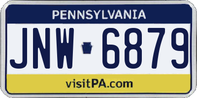 PA license plate JNW6879