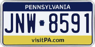 PA license plate JNW8591