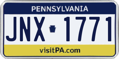 PA license plate JNX1771