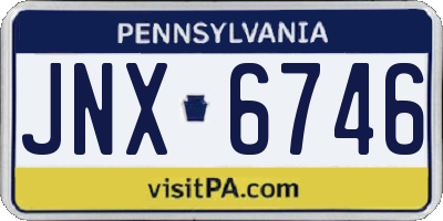 PA license plate JNX6746