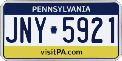 PA license plate JNY5921