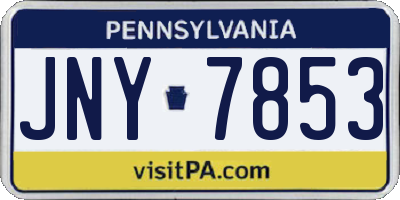 PA license plate JNY7853