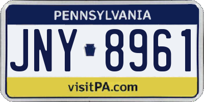 PA license plate JNY8961