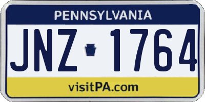 PA license plate JNZ1764