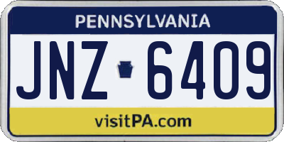 PA license plate JNZ6409