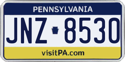 PA license plate JNZ8530