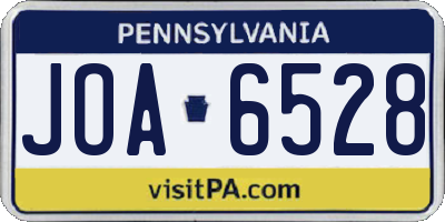PA license plate JOA6528