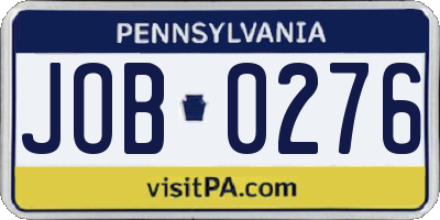 PA license plate JOB0276