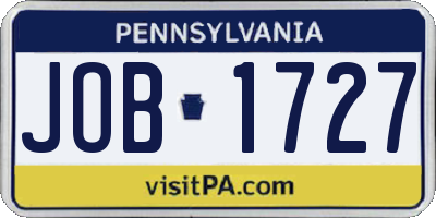PA license plate JOB1727