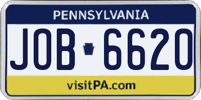 PA license plate JOB6620