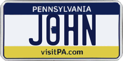 PA license plate JOHN