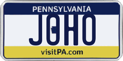 PA license plate JOHO