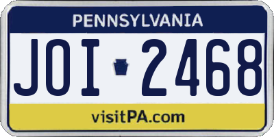 PA license plate JOI2468