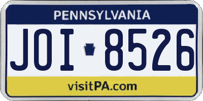 PA license plate JOI8526