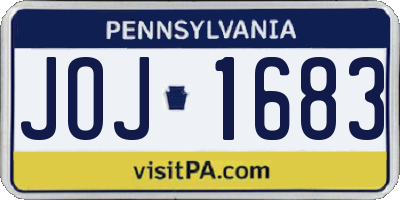 PA license plate JOJ1683