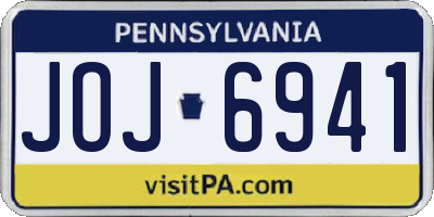 PA license plate JOJ6941