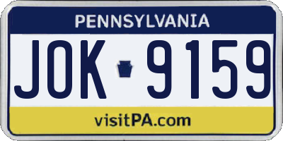 PA license plate JOK9159