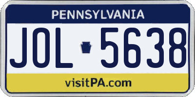 PA license plate JOL5638