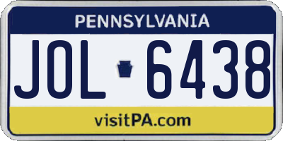 PA license plate JOL6438