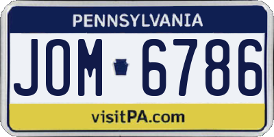 PA license plate JOM6786