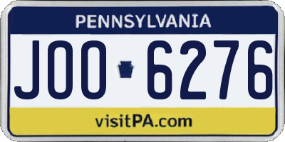 PA license plate JOO6276