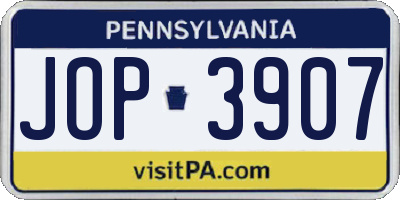 PA license plate JOP3907