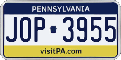 PA license plate JOP3955