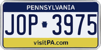 PA license plate JOP3975