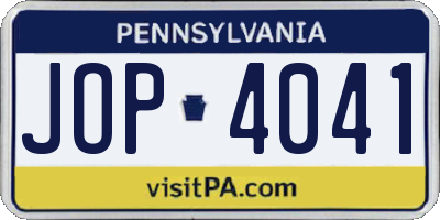 PA license plate JOP4041