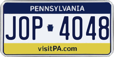 PA license plate JOP4048