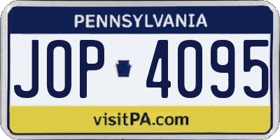 PA license plate JOP4095