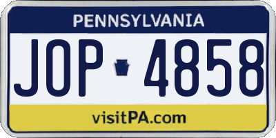 PA license plate JOP4858