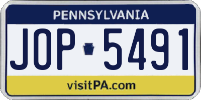 PA license plate JOP5491
