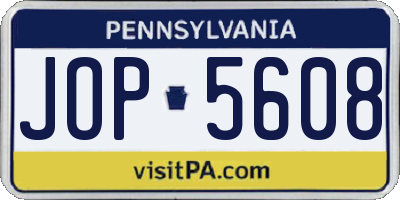 PA license plate JOP5608