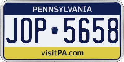 PA license plate JOP5658