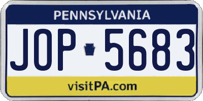 PA license plate JOP5683
