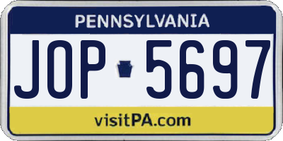 PA license plate JOP5697