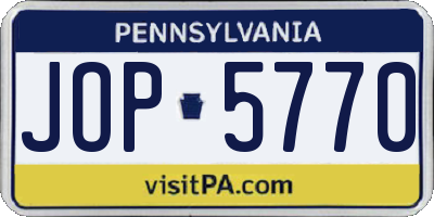 PA license plate JOP5770