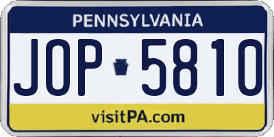 PA license plate JOP5810