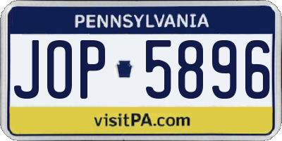 PA license plate JOP5896