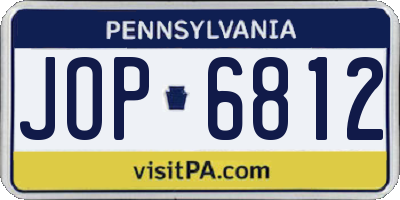 PA license plate JOP6812