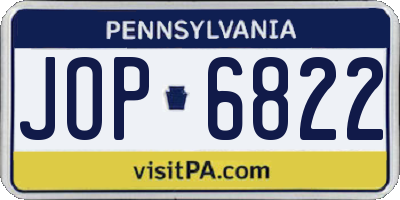 PA license plate JOP6822