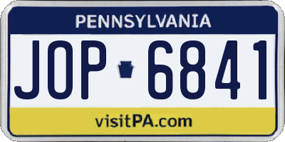 PA license plate JOP6841