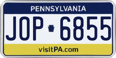 PA license plate JOP6855