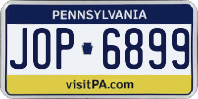 PA license plate JOP6899